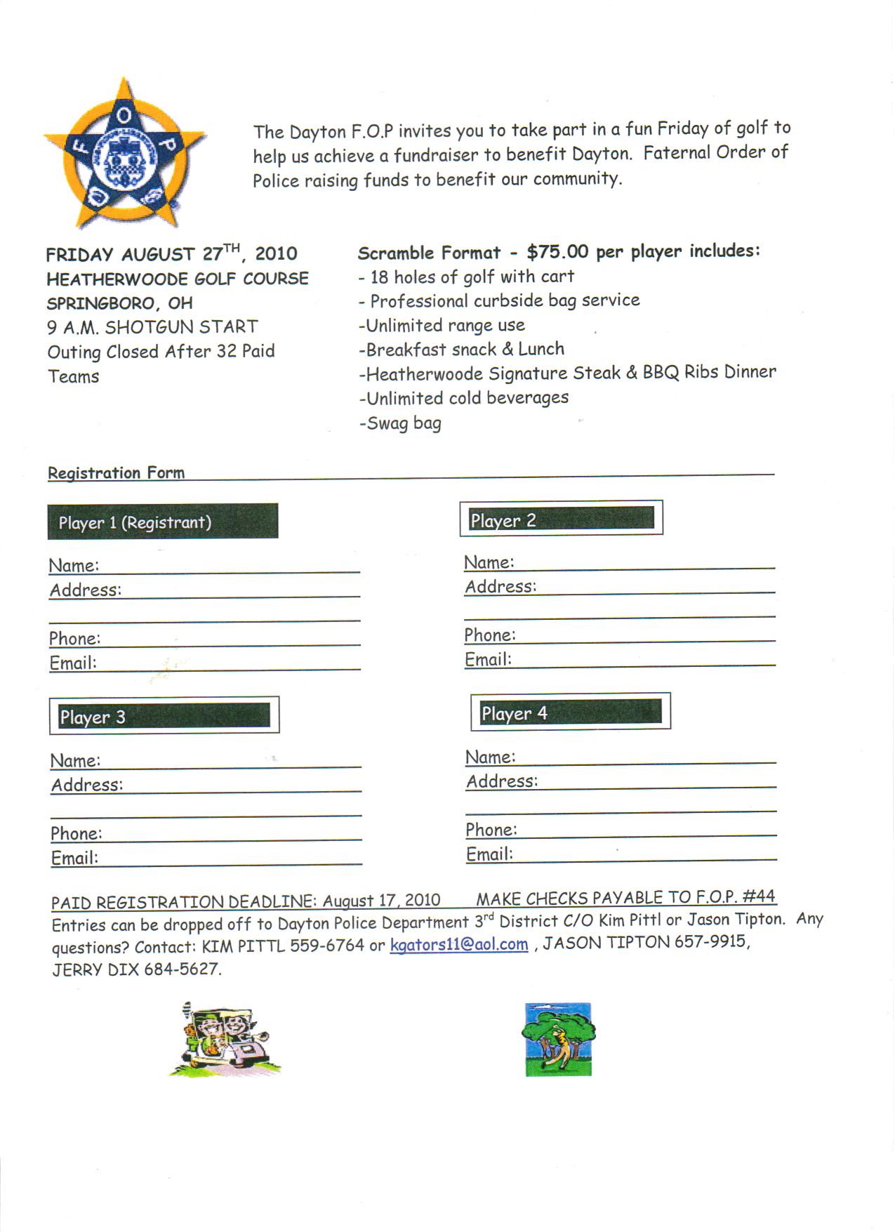 Golf Hole Sponsor Form Fill Online Printable Fillable